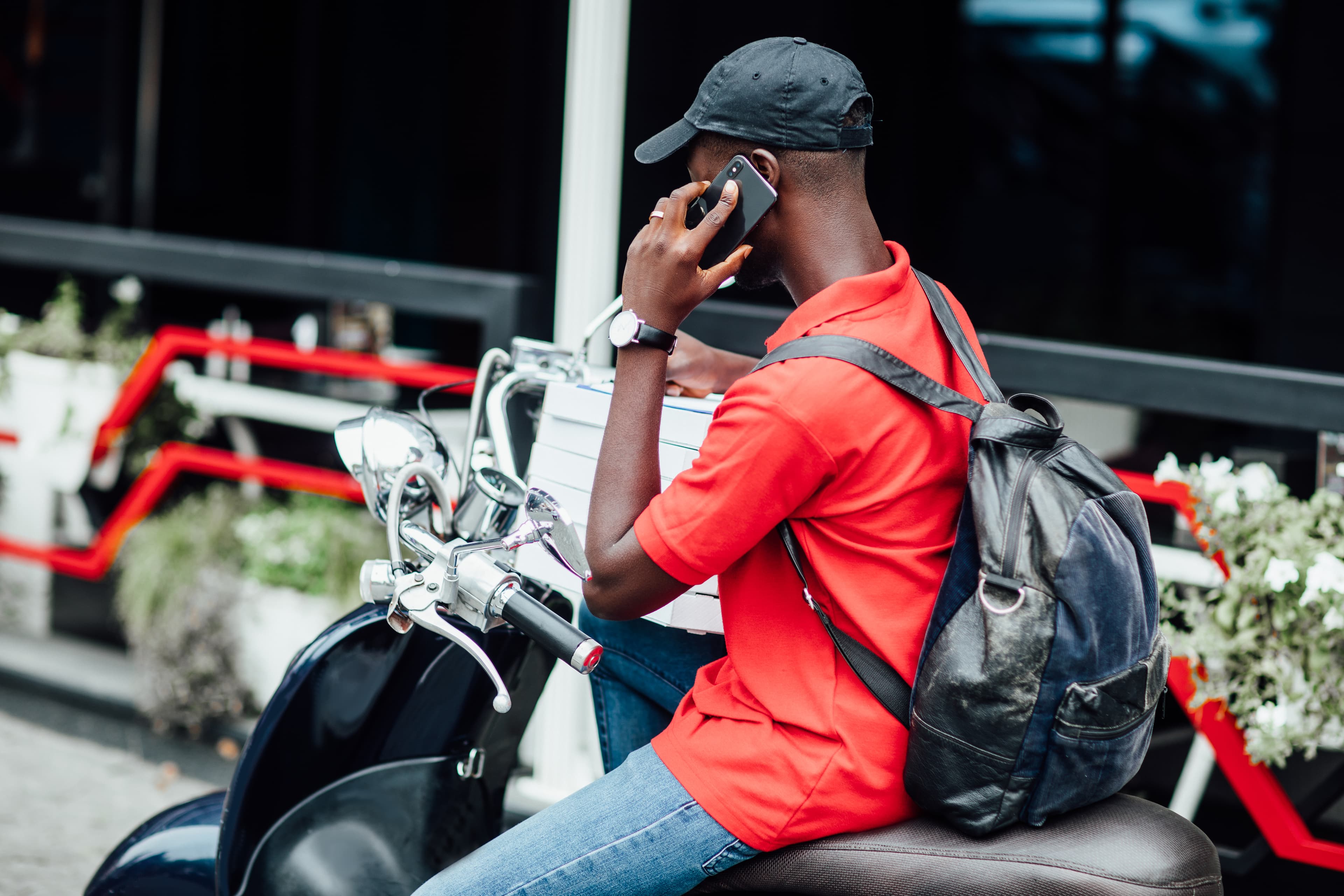 Dispatch rider taking an order